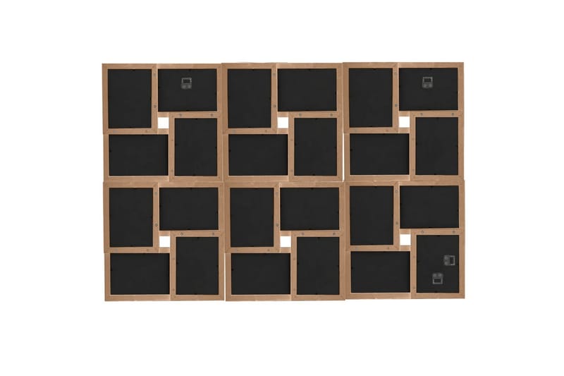 billedramme til 24x(13x18 cm) billeder MDF lysebrun - Brun - Boligtilbehør - Vægdekoration - Rammer
