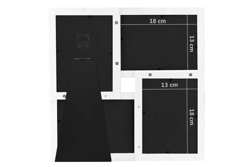 billedramme til 4x(13x18 cm) billeder MDF hvid - Hvid - Boligtilbehør - Vægdekoration - Rammer