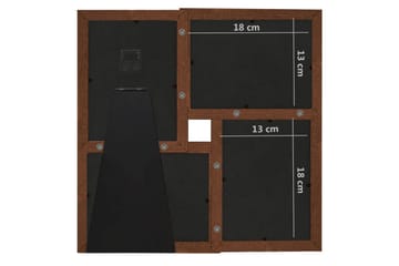 billedramme til 4x(13x18 cm) billeder MDF mørkebrun - Brun - Boligtilbehør - Vægdekoration - Rammer