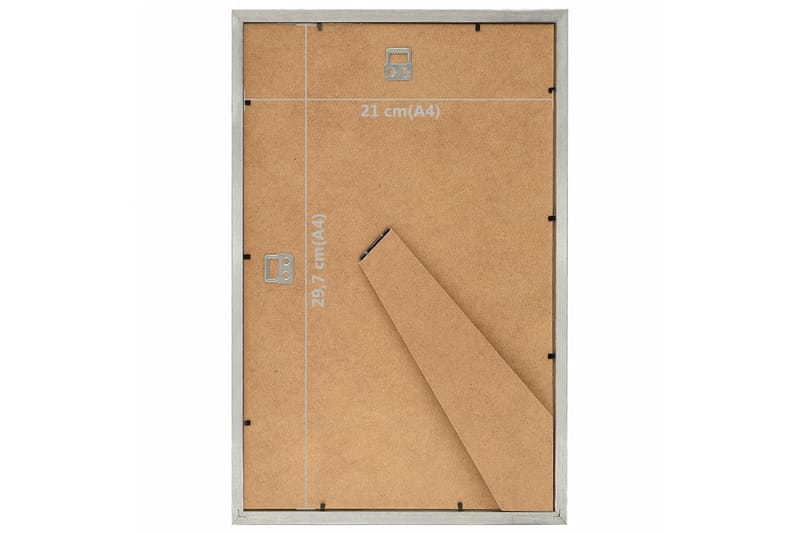 billedrammer 3 stk. til væg eller bord 21x29,7 cm sølvfarvet - Sølv - Boligtilbehør - Vægdekoration - Rammer