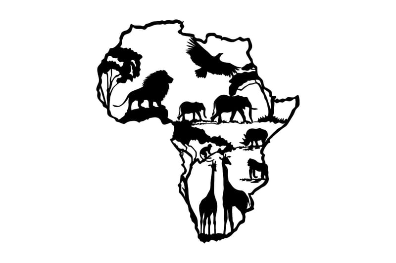 African 2 Vægdekor, Sort