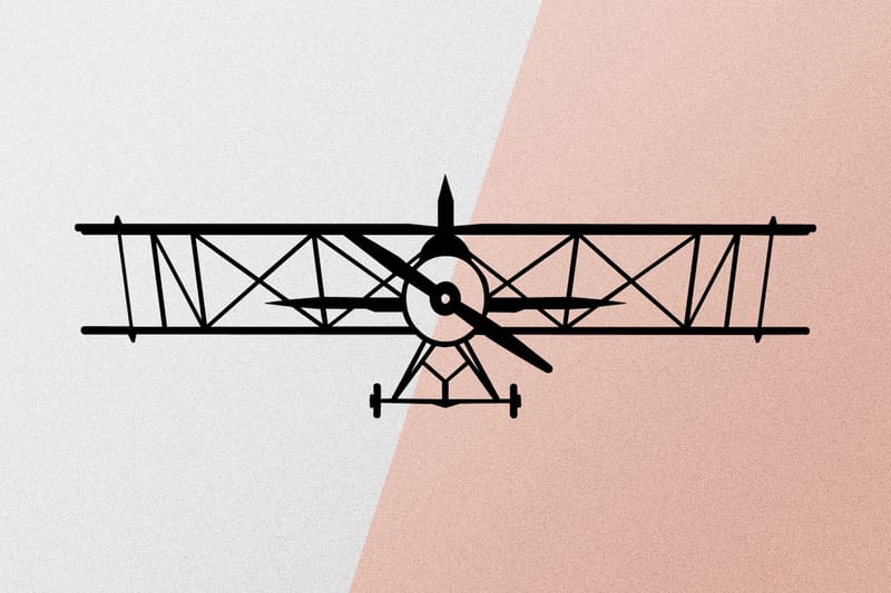 Airplanemetal Decor Vægdekor - Sort - Boligtilbehør - Vægdekoration - Skilt - Emaljeskilte