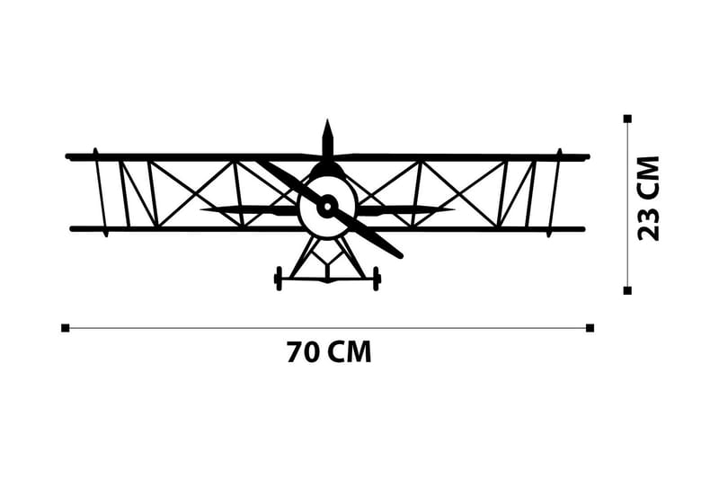 Airplanemetal Decor Vægdekor - Sort - Boligtilbehør - Vægdekoration - Skilt - Emaljeskilte