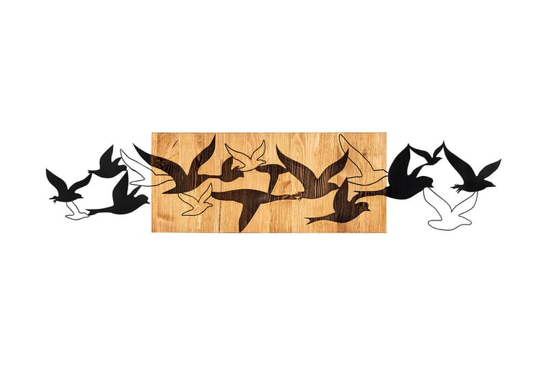 Albatros Vægdekor, Sort/Valnød