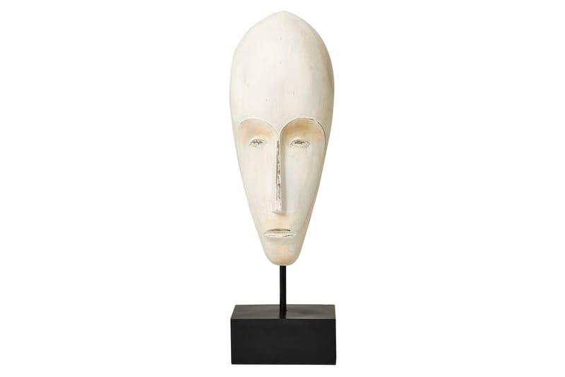 Aldourie Dekoration Maske med Metalfod - Hvid/Sort - Emaljeskilte