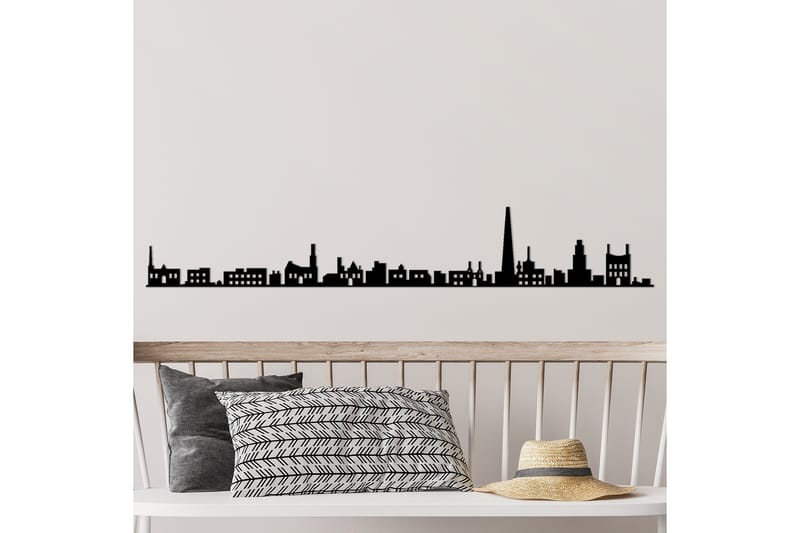 Antwerp Skyline Vægdekor - Sort - Boligtilbehør - Vægdekoration - Skilt - Emaljeskilte
