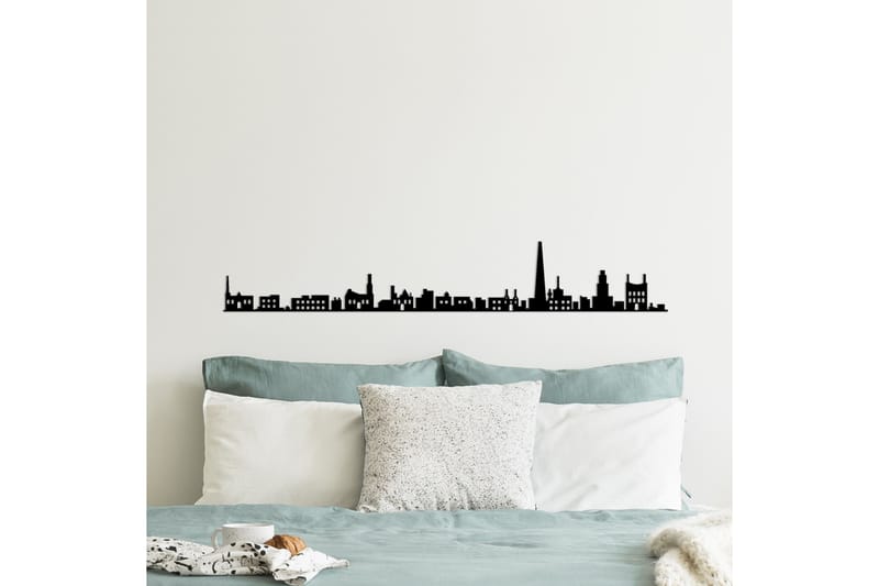 Antwerp Skyline Vægdekor - Sort - Boligtilbehør - Vægdekoration - Skilt - Emaljeskilte
