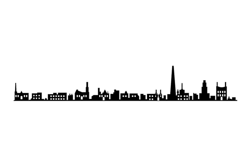 Antwerp Skyline Vægdekor - Sort - Boligtilbehør - Vægdekoration - Skilt - Emaljeskilte