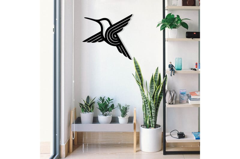 Bee bird Vægdekor - Sort - Boligtilbehør - Vægdekoration - Skilt - Emaljeskilte