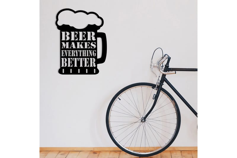 Beer Metal Decor Vægdekor - Sort - Boligtilbehør - Vægdekoration - Skilt - Emaljeskilte