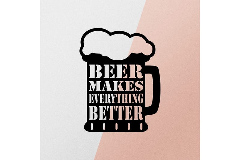 Beer Metal Decor Vægdekor - Sort - Boligtilbehør - Vægdekoration - Skilt - Emaljeskilte
