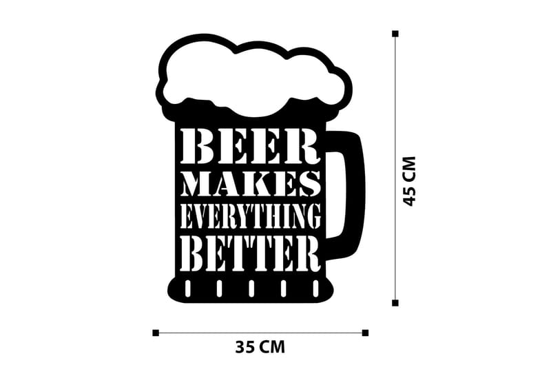 Beer Metal Decor Vægdekor - Sort - Boligtilbehør - Vægdekoration - Skilt - Emaljeskilte