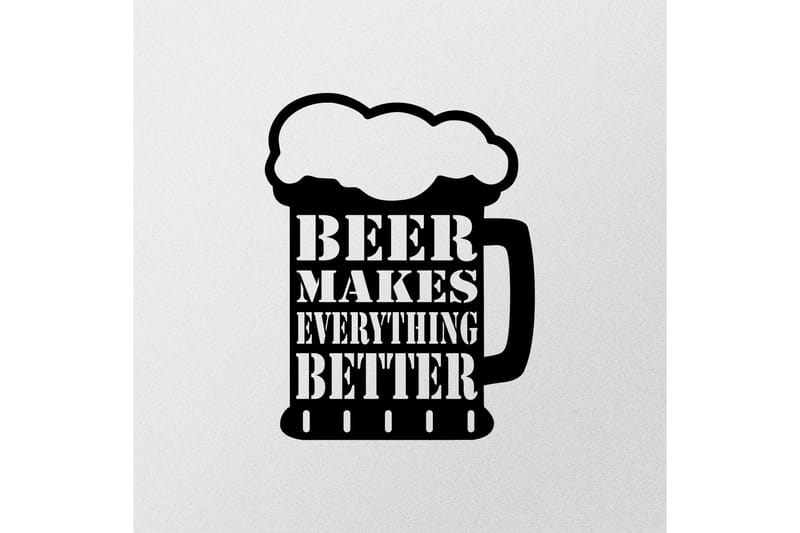 Beer Metal Decor Vægdekor - Sort - Boligtilbehør - Vægdekoration - Skilt - Emaljeskilte