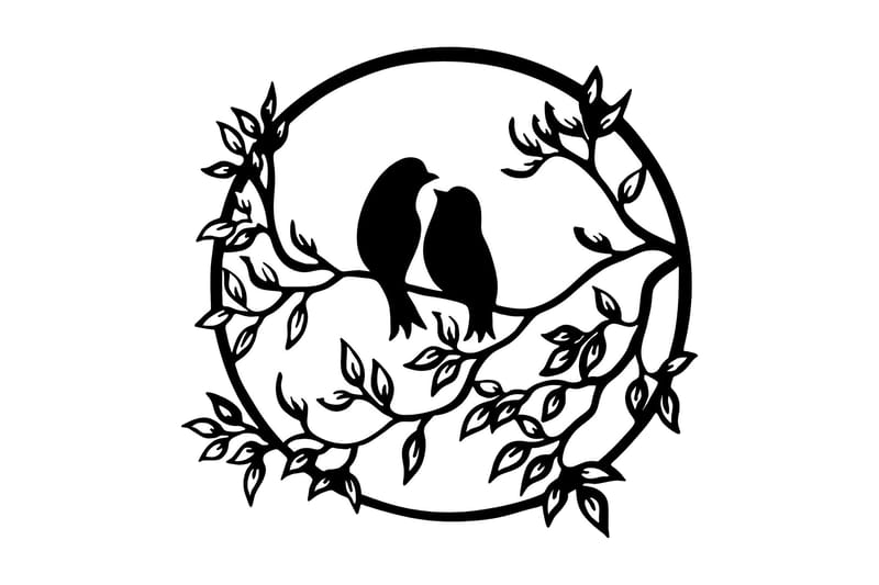 Bird's Love Vægdekor - Sort - Boligtilbehør - Vægdekoration - Skilt - Emaljeskilte