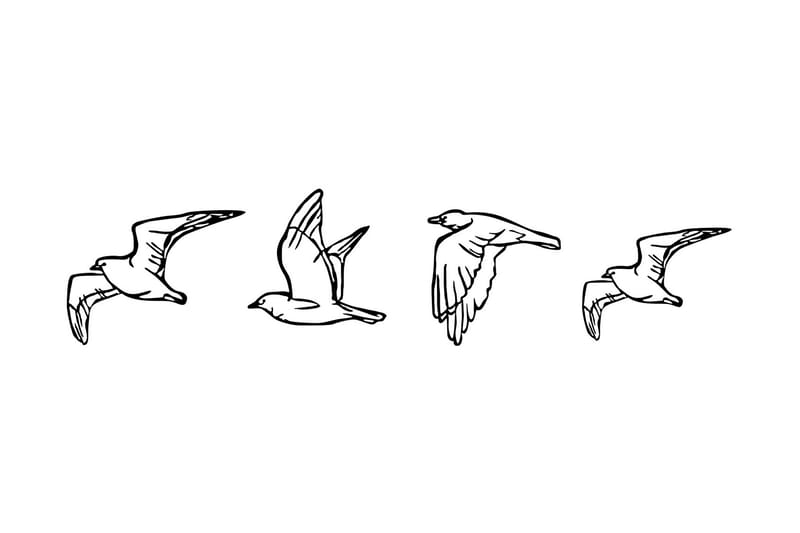 Birds Vægdekor - Sort - Boligtilbehør - Vægdekoration - Skilt - Emaljeskilte