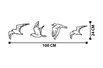 Birds Vægdekor - Sort - Boligtilbehør - Vægdekoration - Skilt - Emaljeskilte