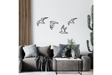 Birds Vægdekor - Sort - Boligtilbehør - Vægdekoration - Skilt - Emaljeskilte