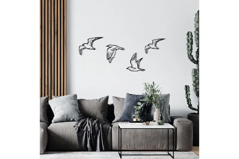 Birds Vægdekor - Sort - Boligtilbehør - Vægdekoration - Skilt - Emaljeskilte