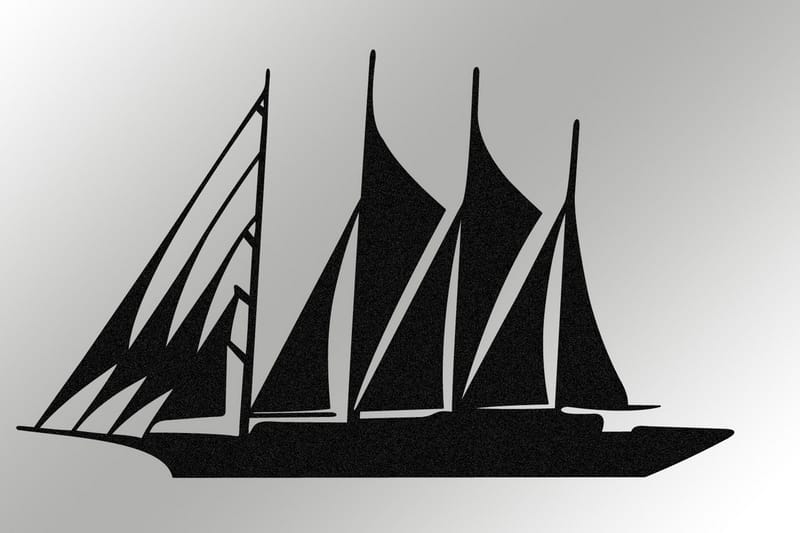 Boat Vægdekor - Sort - Boligtilbehør - Vægdekoration - Skilt - Emaljeskilte
