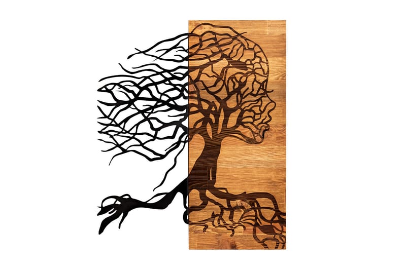 Breath Vægdekor, Sort/Valnød