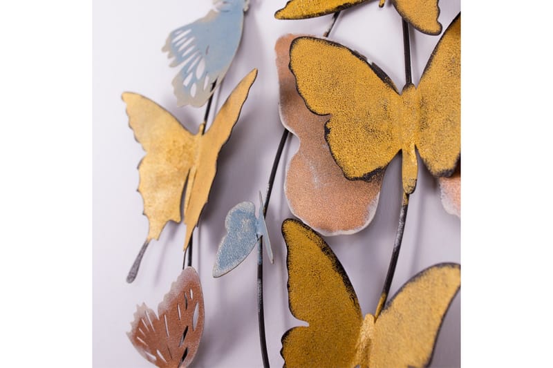 Butterflies Vægdekor - Flerfarvet - Boligtilbehør - Vægdekoration - Skilt - Emaljeskilte