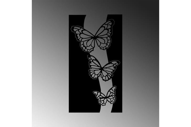 Butterfly 5 Vægdekor - Sort - Boligtilbehør - Vægdekoration - Skilt - Emaljeskilte