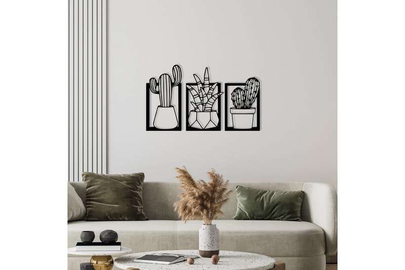 Cacti Vægdekor - Sort - Boligtilbehør - Vægdekoration - Skilt - Emaljeskilte