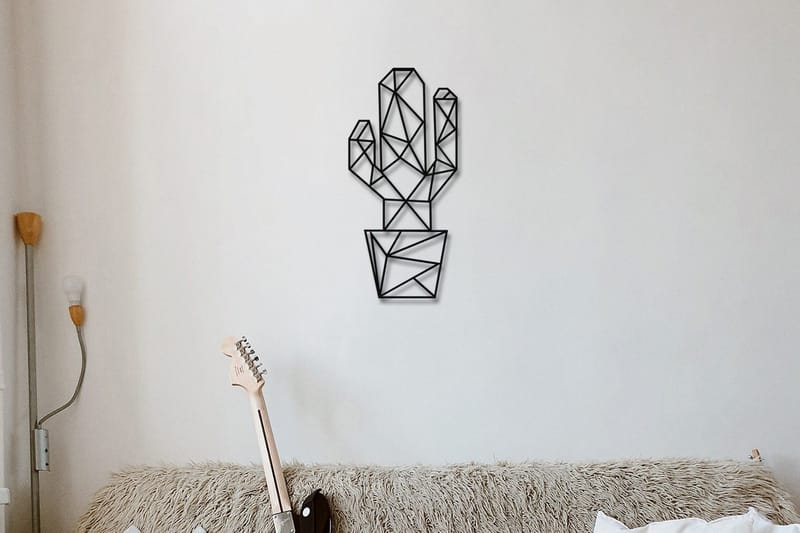 Cactus Vægdekor, Sort