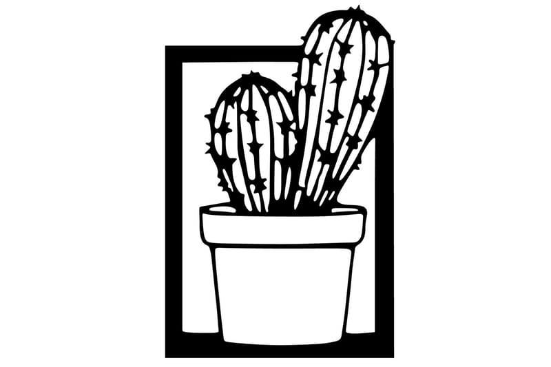 Cactus Vægdekor, Sort