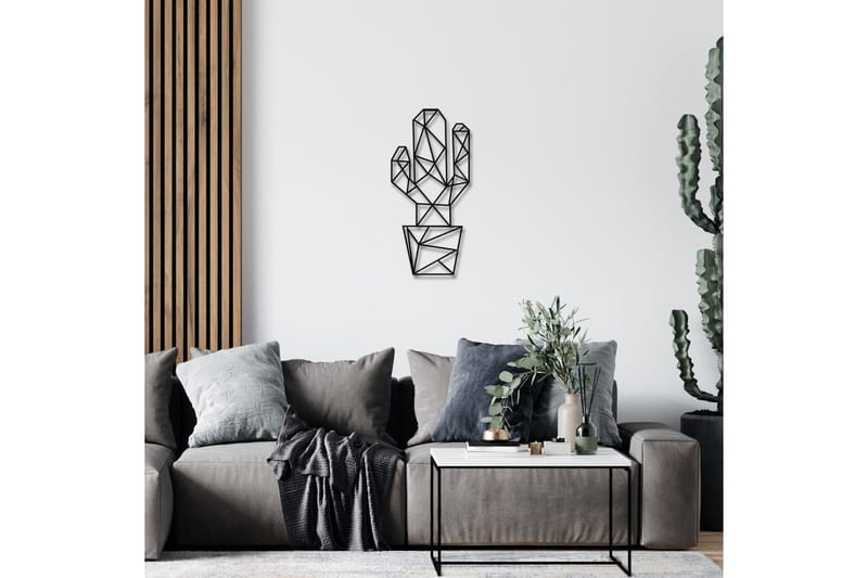Cactus Vægdekor - Sort - Boligtilbehør - Vægdekoration - Skilt - Emaljeskilte