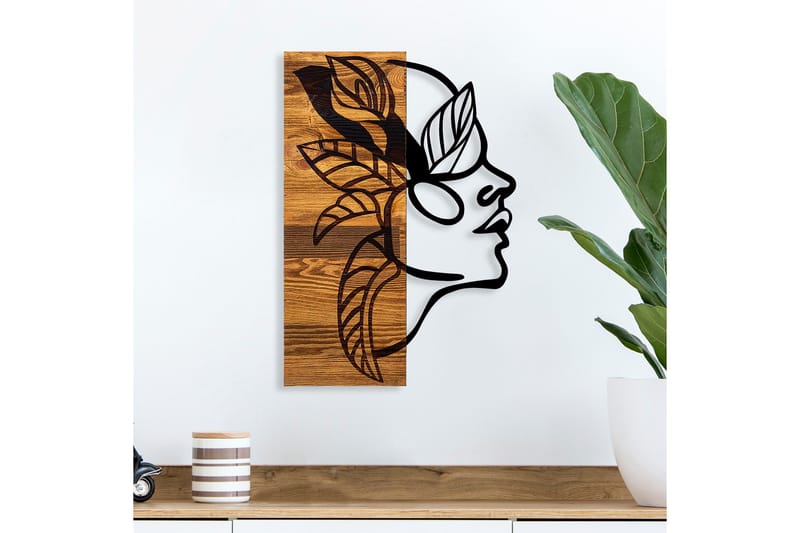 Calm Vægdekor, Sort/Lys Valnød