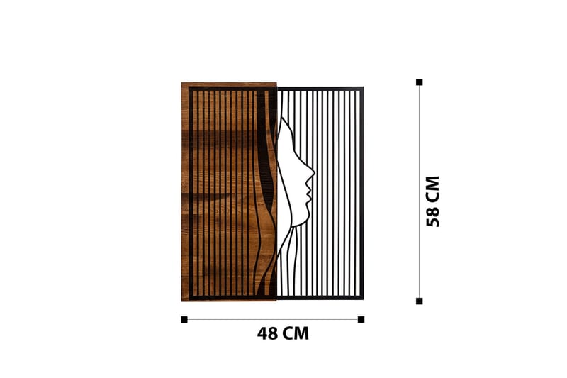 Captihvidy Vægdekor - Sort/Valnød - Boligtilbehør - Vægdekoration - Skilt - Emaljeskilte