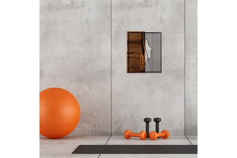 Captihvidy Vægdekor - Sort/Valnød - Boligtilbehør - Vægdekoration - Skilt - Emaljeskilte