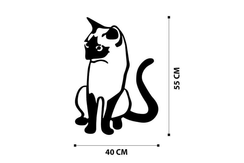 Cat 2 Metal Decor Vægdekor - Sort - Boligtilbehør - Vægdekoration - Skilt - Emaljeskilte