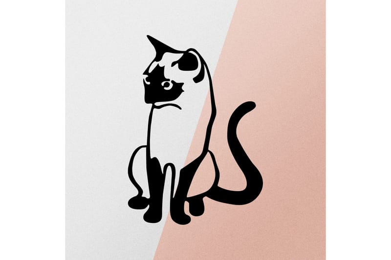 Cat 2 Metal Decor Vægdekor - Sort - Boligtilbehør - Vægdekoration - Skilt - Emaljeskilte