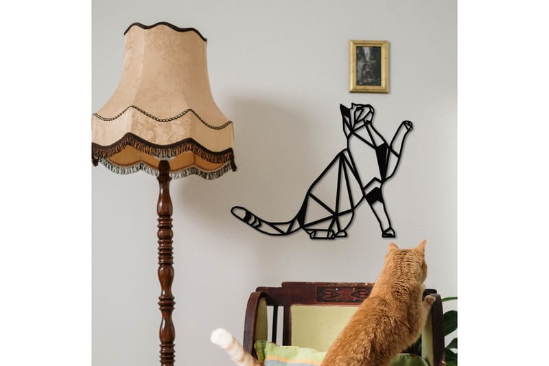 Cat Metal Decor Vægdekor - Sort - Boligtilbehør - Vægdekoration - Skilt - Emaljeskilte