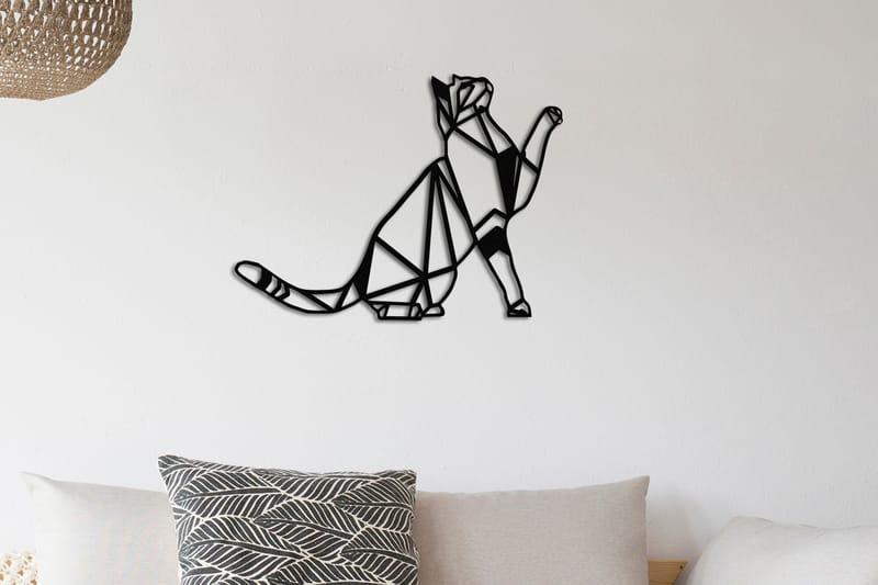 Cat Metal Decor Vægdekor - Sort - Boligtilbehør - Vægdekoration - Skilt - Emaljeskilte