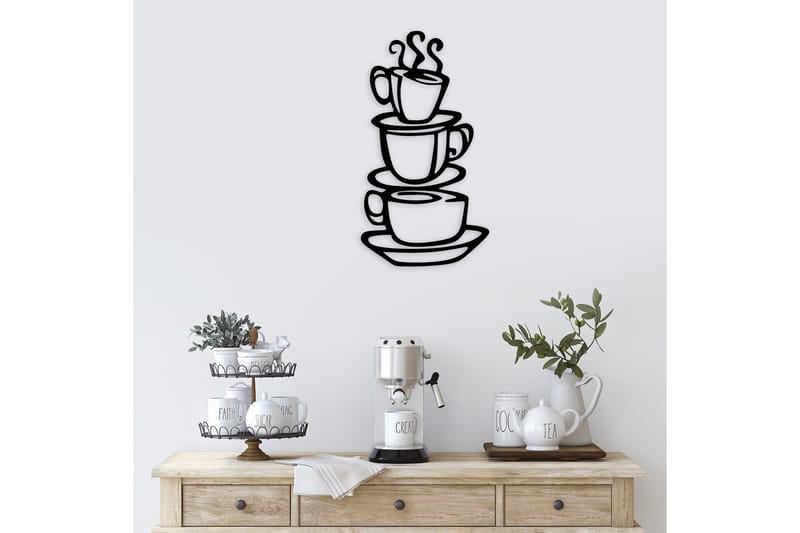 Coffee Vægdekor - Sort - Boligtilbehør - Vægdekoration - Skilt - Emaljeskilte