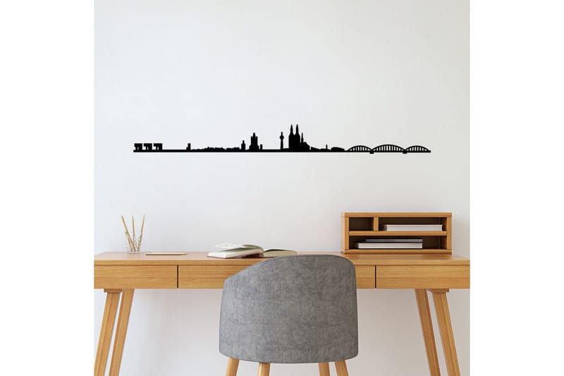 Cologne Skyline Vægdekor - Sort - Boligtilbehør - Vægdekoration - Skilt - Emaljeskilte