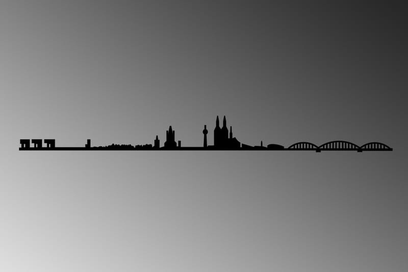 Cologne Skyline Vægdekor - Sort - Boligtilbehør - Vægdekoration - Skilt - Emaljeskilte