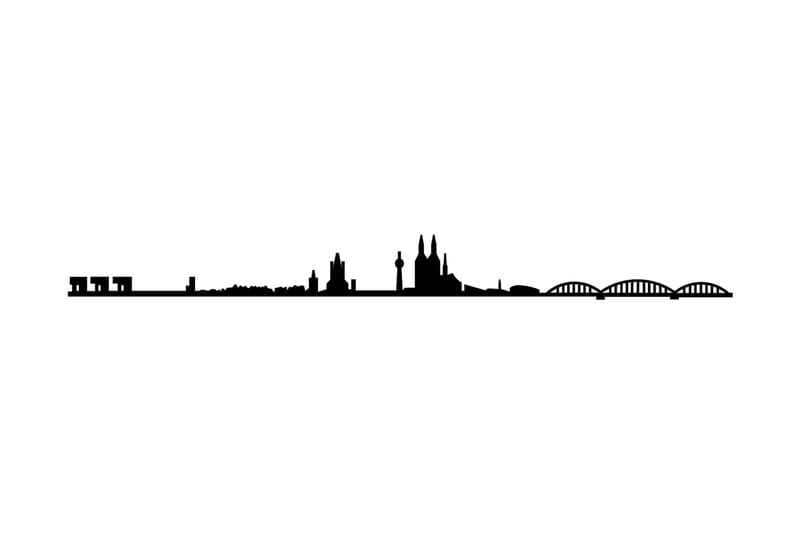 Cologne Skyline Vægdekor - Sort - Emaljeskilte