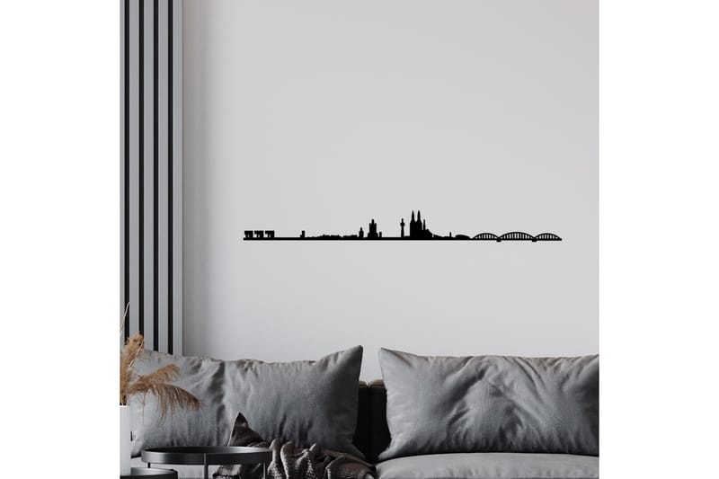 Cologne Skyline Vægdekor - Sort - Boligtilbehør - Vægdekoration - Skilt - Emaljeskilte