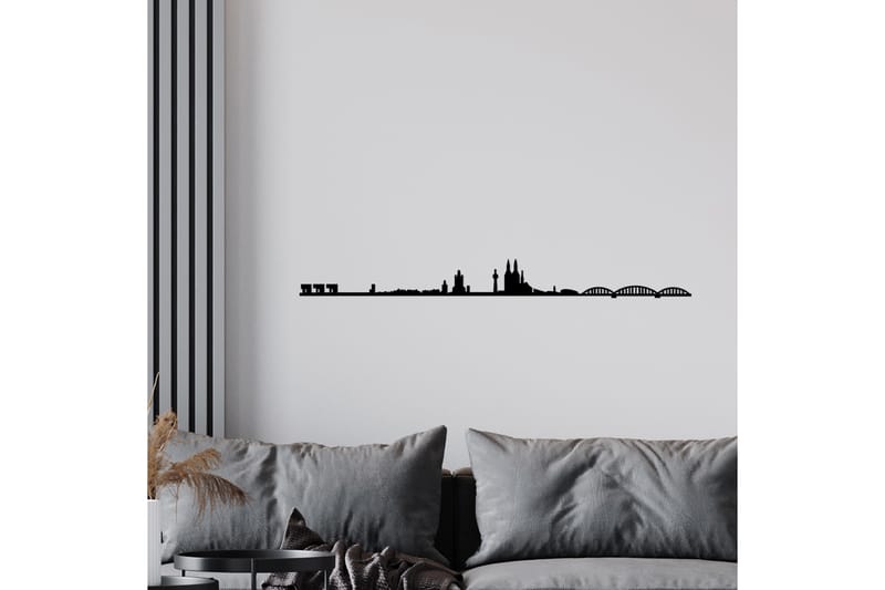 Cologne Skyline Vægdekor - Sort - Emaljeskilte