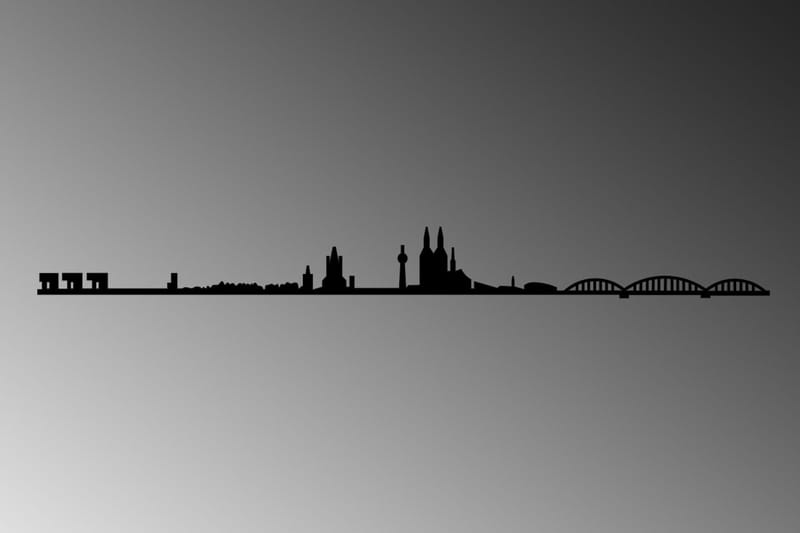 Cologne Skyline Vægdekor - Sort - Boligtilbehør - Vægdekoration - Skilt - Emaljeskilte