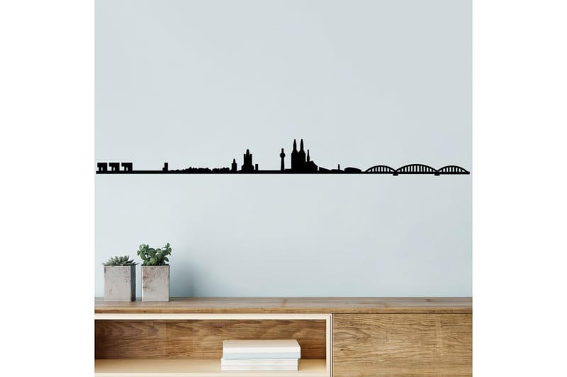 Cologne Skyline Vægdekor - Sort - Boligtilbehør - Vægdekoration - Skilt - Emaljeskilte