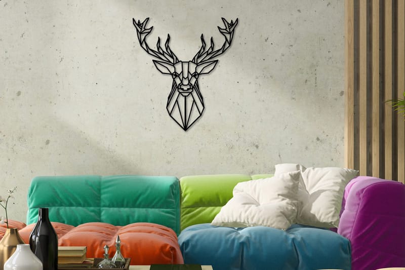 Deer 2 Vægdekor, Sort