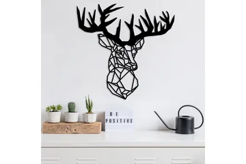 Deer Vægdekor - Sort - Boligtilbehør - Vægdekoration - Skilt - Emaljeskilte