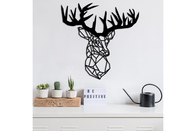 Deer Vægdekor, Sort