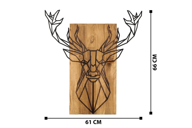 Deer Vægdekor - Sort/Valnød - Boligtilbehør - Vægdekoration - Skilt - Emaljeskilte