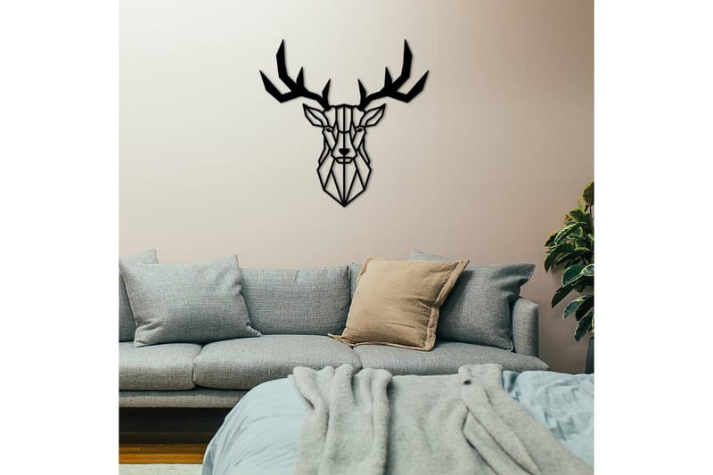 Deer2 Vægdekor - Sort - Boligtilbehør - Vægdekoration - Skilt - Emaljeskilte